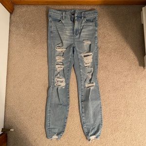 light wash ripped jeans